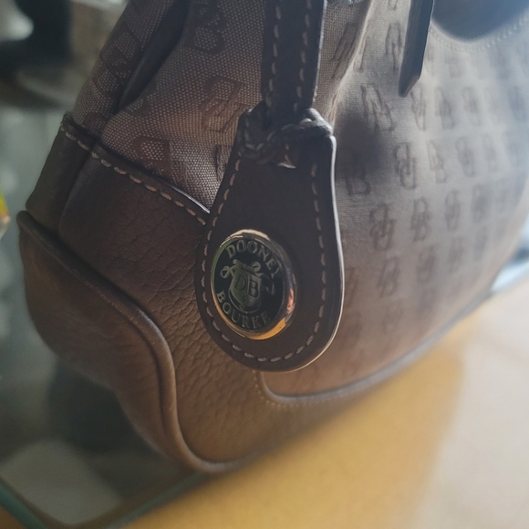 Dooney & Bourke Brown Leather & Signature Hobo - Picture 2 of 16